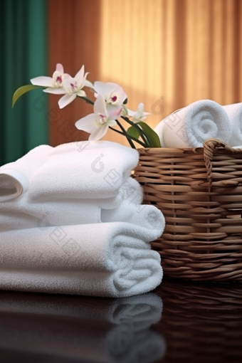 毛巾产品草布料居家洗护用品住宿洗手间摄影图