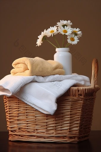 毛巾静物布草布料居家洗护用品酒店摄影图