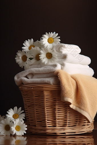 毛巾静物布草布料居家洗护用品酒店宾馆住宿洗手间摄影图