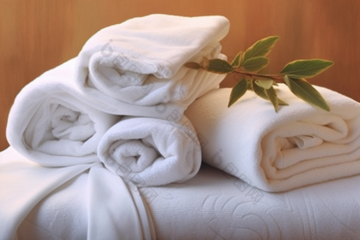 毛巾收纳布草布料居家旅店商务住宿洗手间摄影图
