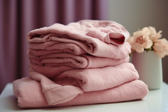 粉色毛巾布草布料居家洗护住宿洗手间