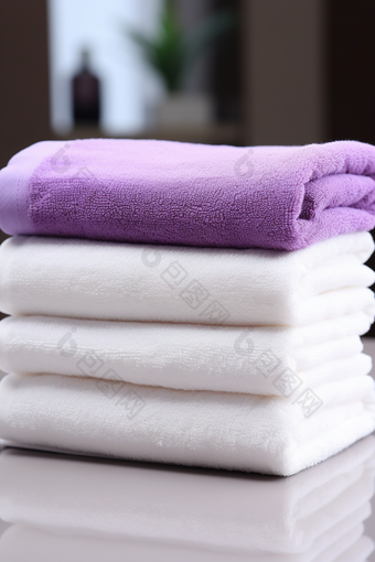 毛巾浴巾展示布草布料居家住宿摄影图