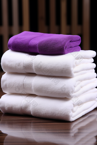 浴巾展示布草布料居家洗护用品酒店宾馆洗手间摄影图