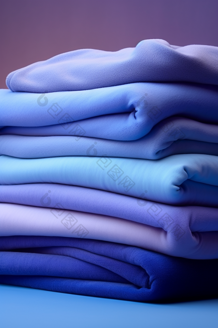 蓝色毛巾居家洗护用品摄影图