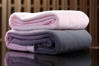 毛巾卷布草布料居家洗护用品旅店住宿洗手间摄影图