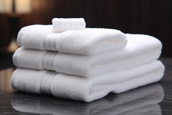 白色毛巾布草布料居家洗护用品酒店洗手间摄影图