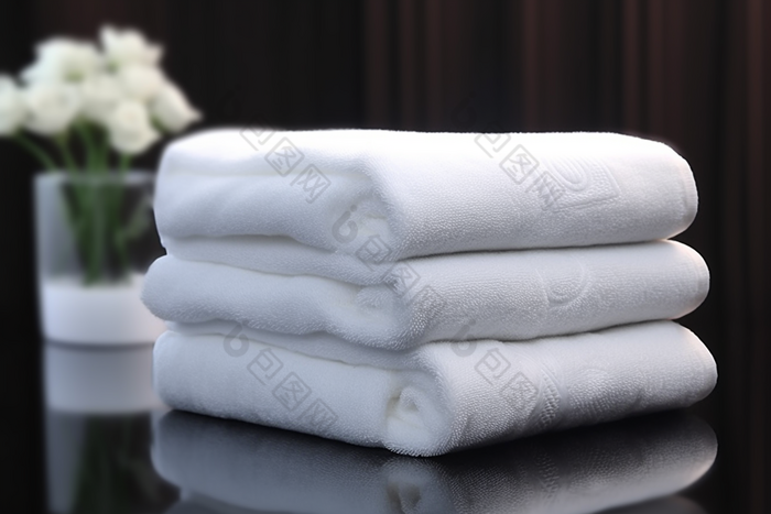 白色毛巾布草居家洗护用品酒店宾馆摄影图