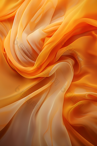 橙色波浪丝绸纹理质感布料布艺绸缎<strong>蚕丝</strong>摄影图