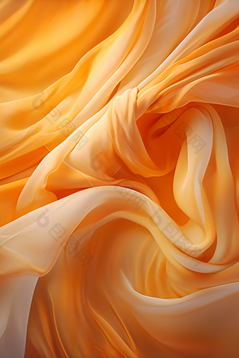 橙色波浪丝绸纹理质感布料布艺纱真丝蚕丝摄影图