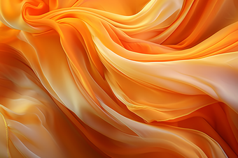 橙色波浪丝绸纹理质感布料摄影图