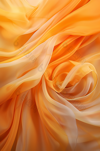 橙色波浪丝绸纹理质感布料布艺真丝蚕丝摄影图