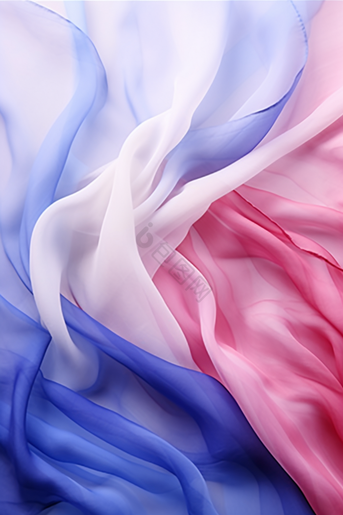 粉蓝渐变波浪丝绸纹理质感布料布艺纱真丝蚕