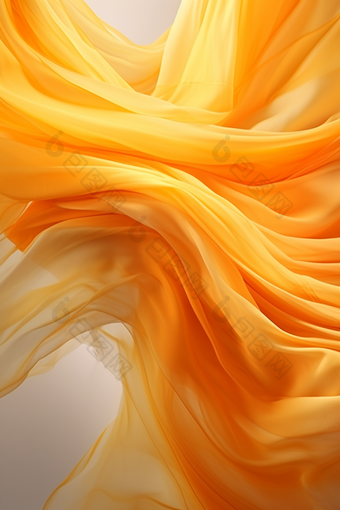 橙白渐变波浪丝绸纹理质感布料布艺蚕丝摄影图