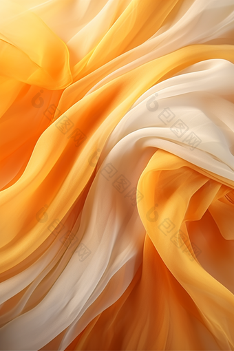 橙白渐变波浪丝绸纹理质感布料布艺绸缎纱<strong>真丝</strong>摄影图