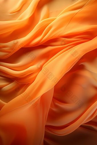 橙色渐变波浪丝绸纹理质感布料布艺纱蚕丝