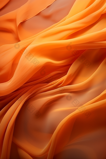橙色<strong>渐变波浪</strong>丝绸纹理质感布料布艺绸缎摄影图