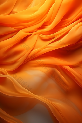 橙色渐变波浪丝绸纹理质感布料布艺绸缎纱<strong>真丝</strong>蚕丝摄影图