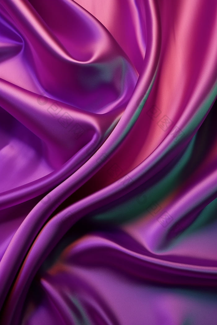 紫色渐变波浪丝绸纹理质感摄影图