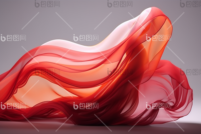 红色渐变波浪丝绸纹理质感布料布艺绸缎摄影图片-包图网