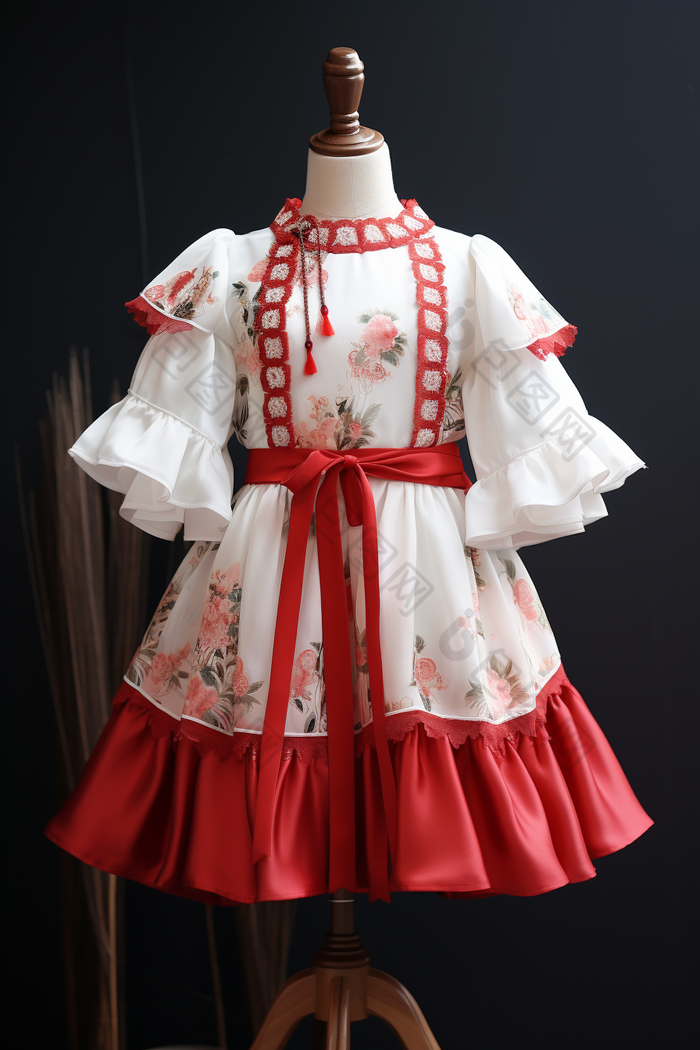 融合刺绣中国元素儿童裙子