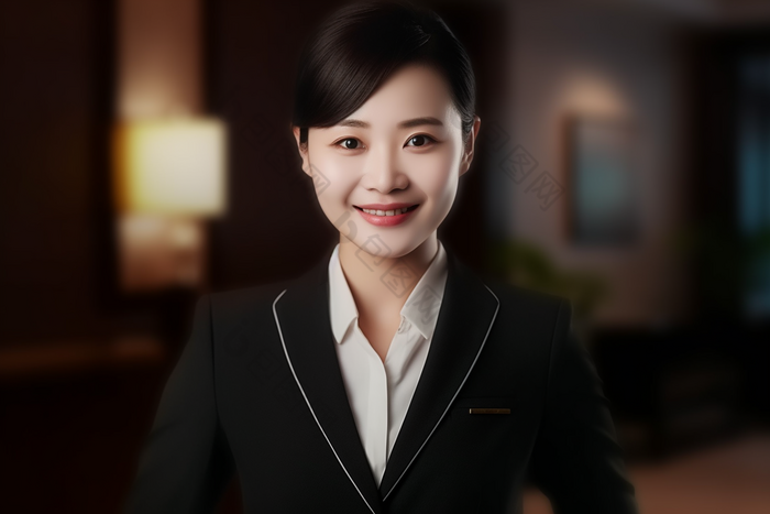 照片肖像一个女酒店专业经理