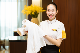 酒店清洁女性服务员