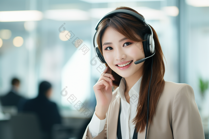 办公室的客服代表图片-包图网