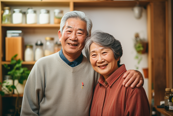 年老慈祥幸福的夫妇