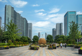 杭州建筑风光摩天大楼摄影图