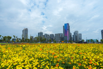 杭州建筑风光白云摄影