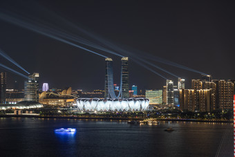 杭州奥体中心标志水平构图繁荣摄影