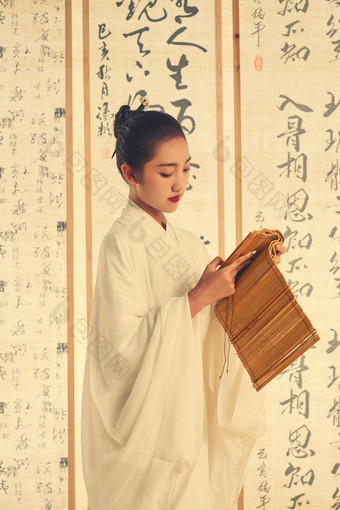 汉服女人文字中国文化摄影图