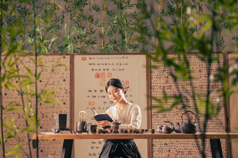 茶道女人传统不看镜头场景