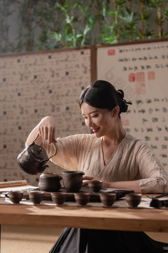茶道女人茶文化禅宗热饮摄影