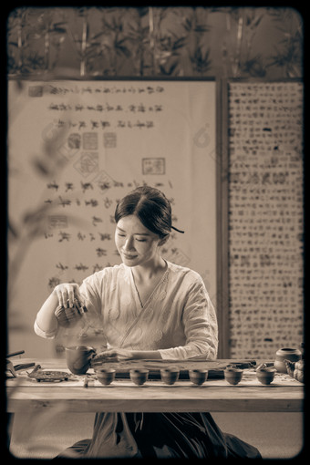 茶道女人瓷器