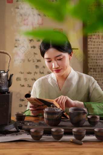 古风女人茶文化摄影摄影图
