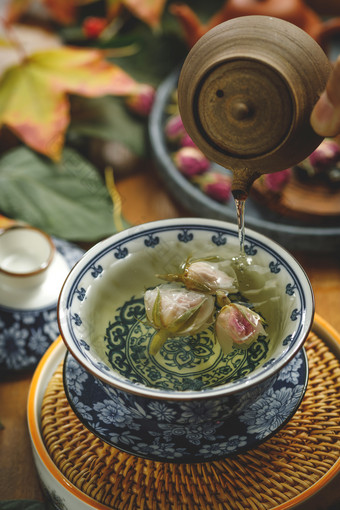 玫瑰花茶彩色图片饮用水照片