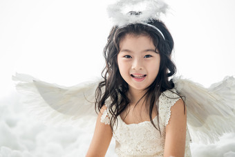 小天使儿童仙女白色背景活力