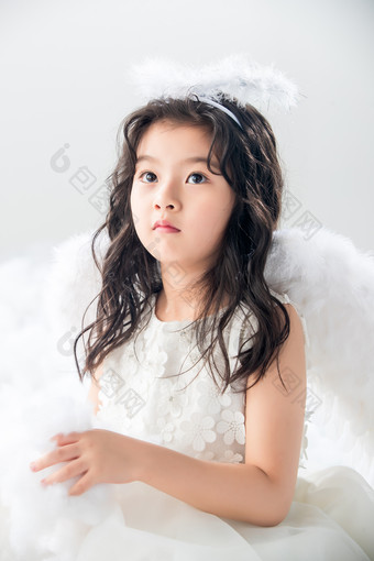 小天使儿童创意可爱的不看镜头镜头