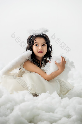 小天使女孩棉花素材