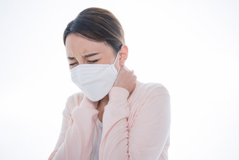 戴口罩女人不舒服的素材