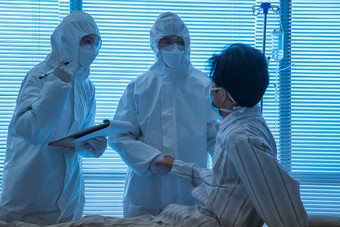 医务工作服务女人彩色图片防流感口罩场景