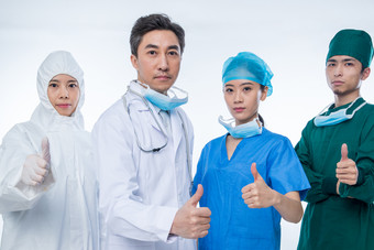 医务人员戴着口罩预防医药职业外科口罩