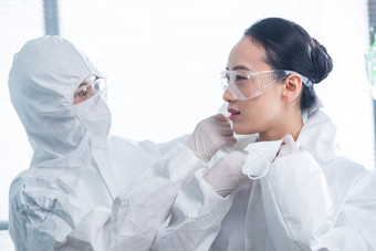 护士防护服女医生防流感口罩相片