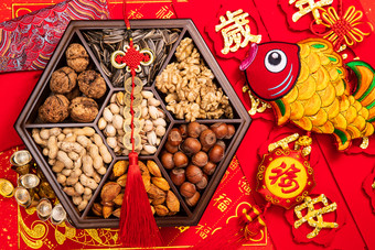 果盘福字春节传统文化拍摄