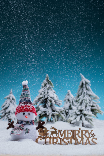 雪地圣诞雪人彩色图片想法