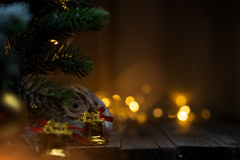 装饰品圣诞常绿树摄影图