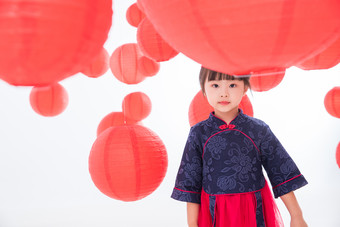 女孩过年汉服吉祥写实摄影