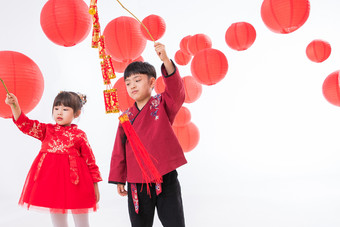 春节女孩中国元素传统庆典白昼摄影
