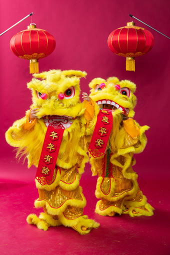 舞狮庆祝新年中国拍摄